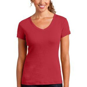 Ladies Mini Rib V Neck Tee
