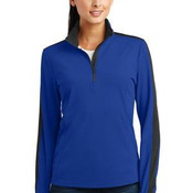 Ladies Sport Wick ® Textured Colorblock 1/4 Zip Pullover